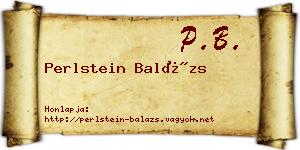 Perlstein Balázs névjegykártya