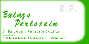 balazs perlstein business card
